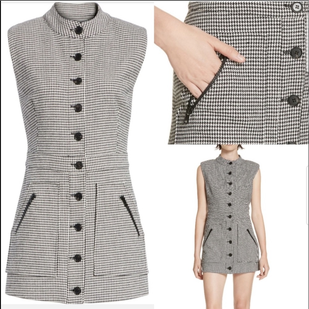 Veronica Beard sleeveless houndstooth dress 4 - Picture 2 of 8